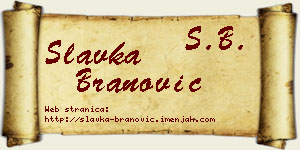 Slavka Branović vizit kartica